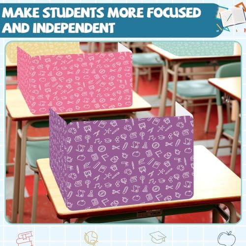 gisgfim 36 Pack Privacy Shields for Student Colorful Motivational Desk Dividers Durable Privacy Folders Testing Divider Shield Study Board Panel Partition for Classroom Teacher Back to School Supplies - Image 7