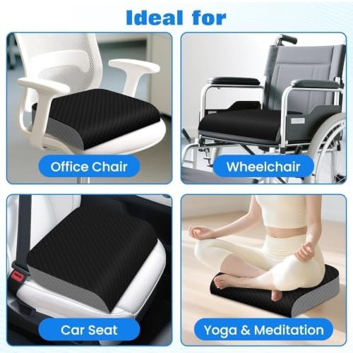 Seat Cushion, Office Chair Cushion, Chair Pad, Large, Black, X-Large - Image 5