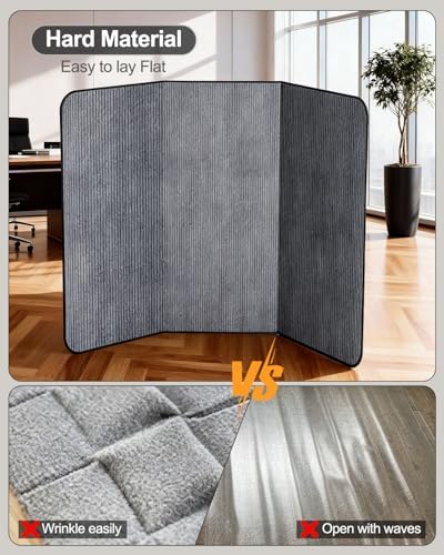 Blvornl Corduroy Office Chair Mat for Hardwood Floor and Low Pile Carpet, 46.9" x 60.1" Non-Slip Desk Rolling Chair Mat for Hard Floors, Heavy Duty Carpeted Floor Protector Rug for Home, Dark Grey - Image 3