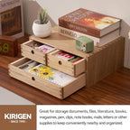 KIRIGEN Wood Desk Organizer with 3 Drawers, Desktop Storage Brown 23-DBR - Image 4