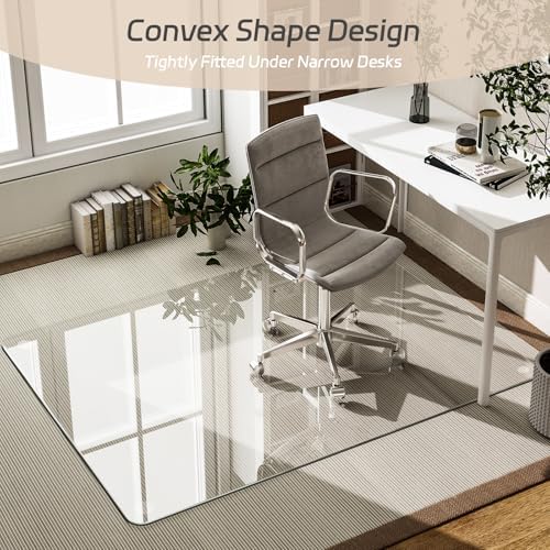GLSLAND 36"x55" Tempered Glass Office Chair Mat, Hard Floor Mat for Carpet - Image 3