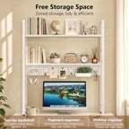 Brakki 2-Tier Desk Shelf, Desk Hutch Bookshelf with Pegboard and Hook Dorm - Image 5