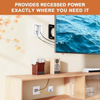 in Wall Cable Management Kit with Recessed Tv Outlet Box-Two-Hole Socket, 9ft Cord,Tv Cable Hider Wall Kit Hider Box Fits All Plugs, Easy, Safe Cable Management - Image 4