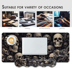 Large Keyboard Mouse Pad Set, Extended Mouse Pad+Keyboard Wrist Rest Support, Memory Foam Ergonomic Easy Typing, 4Pcs (31.5×11.8 in) Desk Pad Set for Office Home,Cool Skull - Image 7