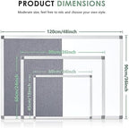 SWANCROWN Bulletin Board White Board Combo, 24 x 18 in, Aluminum Frame - Image 2