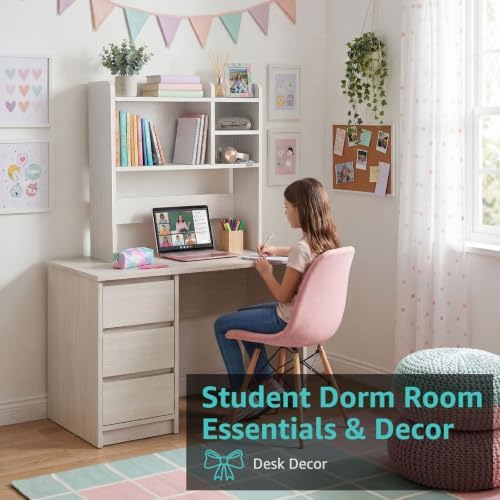 30 Inch Wide Small White Desk Hutch Dorm Top Only 5 Shelves Organizer for College - Image 4