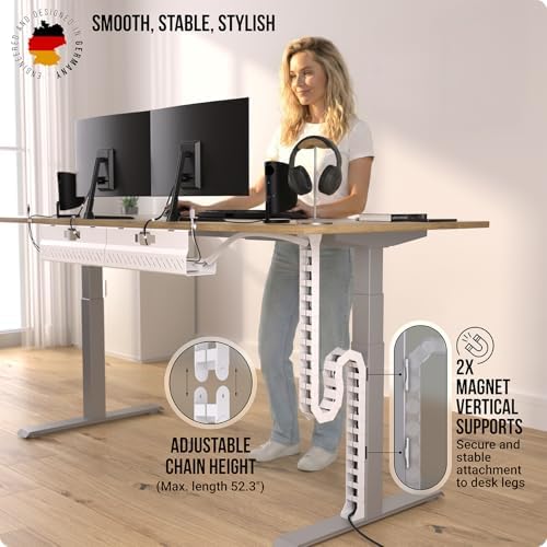 Ultimate Setup Under Desk Cable Management Vertebrae - Perfect for Sit Stand Desk - White, 133 cm - Image 2
