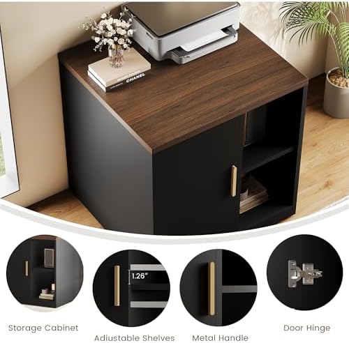 ModernMate Printer Stand with Door, Open Adjustable Shelves - Image 3
