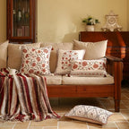 ISAENNE Vintage Linen Square Throw Pillow Cover,Set of 2,18"x18"-Albano A - Image 3