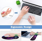 ARTSO Large Mouse Pad and Keyboard Wrist Rest, Ergonomic Mouse Pad with Wrist Support, Non-Slip Desk Mat Protector for Office, Home -Blue Purple Cosmic Nebula - Image 3