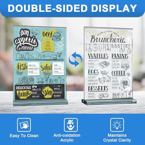 Dynta 24 Pack Acrylic Sign Holder 8.5 x 11 Inches Clear Table Sign Holder - Image 6