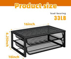 Ekisemio 2-Pack 2-Tier Monitor Stand Riser with Drawer, Metal Computer Desk Organizer for Home Office, Black - Image 3