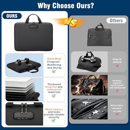 EXLIFBAG Fireproof Document Box with Lock, 13 Pocket Accordion File Folder - Image 4