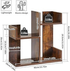 Aibiju Book Display Shelf Small Desk Organizer, Desk Top Storage Organizer, Cookbook Storage Kitchen Counter Shelf, Tabletop Plant Shelf Stand Rustic Brown YD-DSR002H - Image 3