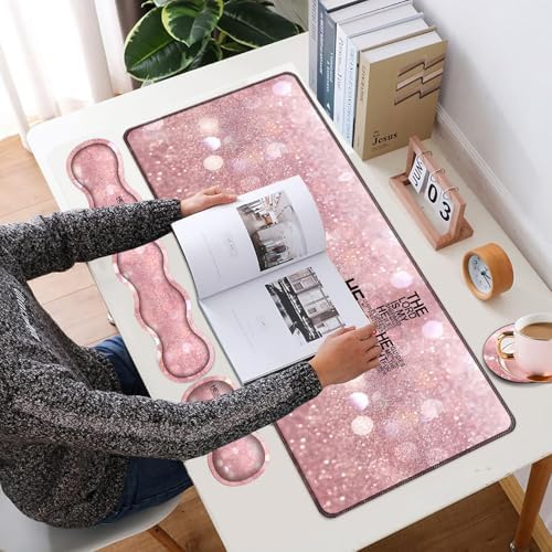 4 in 1 Mouse Pad Combo, Large Gaming Mouse Pad + Keyboard Wrist Support + Mouse Wrist Rest + Coaster, Table Pad 31.5 "x 11.8" with Memory Foam Ergonomic Wrist Pad Set, God Jesus Christ - Image 2