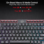 Redragon K515 Shiva Wired RGB Membrane Gaming Keyboard, 98 Keys Mechanical-Feel Keyboard w/Smooth Linear Switch, On-Board Macro & Dedicated Multimedia Keys, Detachable Wrist Rest, Software Supported - Image 3