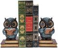Owl Decorative Bookends for Shelves, Heavy Duty Resin Book Ends with Non-Slip Pads, Vintage Reading Owl Statues, Library Office Home Decor, Book Lover and Teacher Gifts by Xmeden