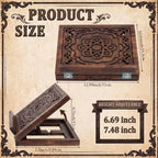 Amyhill Adjustable Wooden Bible Stand 13x10, Carved Book Holder, Vintage - Image 3
