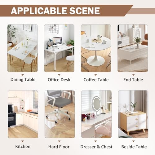 LovePads Clear Desk Mat 16x60 in, 1.5mm Thick Plastic Table Cover Protector - Image 6