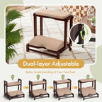 Double Step Foot Rest Under Desk with 4 Heights (Walnut Color) - Image 3
