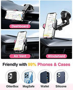 VANMASS【85+LBS Strongest Suction & Military-Grade Ultimate Car Phone Mount【Patent & Safety Certs】 Cell Phone Holder for Dash Windshield Vent for iPhone 17 Pro Max Automobile Interior Sets, Light Pink - Image 4