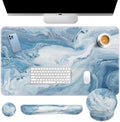Arttown Keyboard Mouse Pad Set, 4 in 1 Desk Mat Set Marble Abstract by Arttown