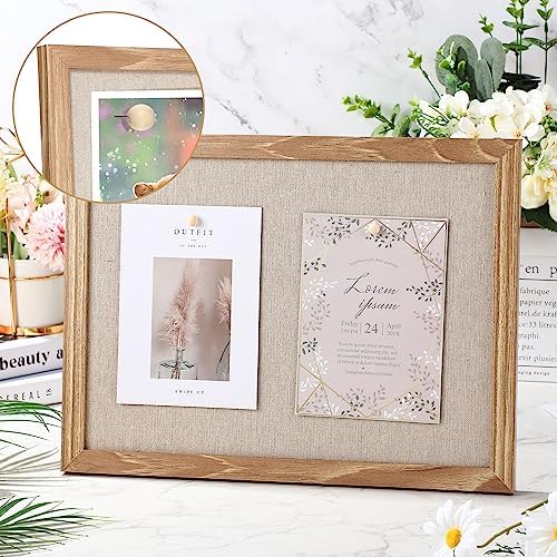 Teling 6 Pack Wood Bulletin Boards with Linen 12''x 16'' Cork Board for Walls with 60 Pushpin Decorative Wood Framed Display for Classroom School Office Bedroom (Brown) - Image 4