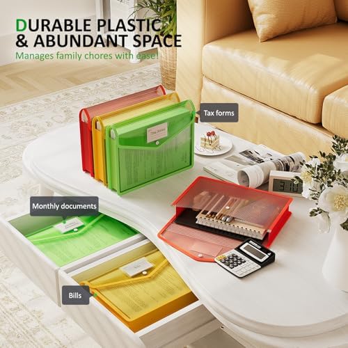 ThinkTex Plastic Expanding File Folders, Transparent Envelopes with Snap - Image 3