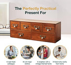 6-Drawer Vintage Desk Organizer Classic Brown Wood Storage Drawers for Tabletop - Slim Retro Style Desktop Organizing Cabinet with 6 Drawers - Office Study Table Wood Storage Box Organizer, 1-pack - Image 7