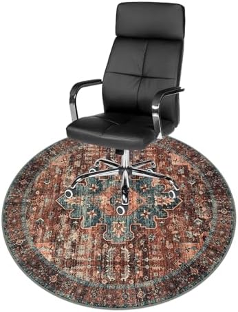 Anidaroel 47" Round Chair Mat for Hardwood Floor/Tile Floor, Desk Chair Mats for Hard Floors, Under Desk Rug Protector for Rolling Chair, Computer Gaming Chair Mat, Low Pile Carpet Floor Mat by Anidaroel