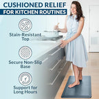 ComfiLife Anti Fatigue Floor Mat – 3/4 Inch Thick Perfect Kitchen Mat, Standing Desk Mat – Comfort at Home, Office, Garage – Durable – Stain Resistant – Non-Slip Bottom (24" x 70", Denim) - Image 6