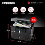 SentrySafe Black Fireproof Document Box with Key Lock, Safe Secures Files and Documents for Home or Office, 0.61 Cubic Feet, 13.6 x 15.3 x 12.1 inches, 1170 - Image 5