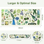 Mouse Pad, 4 in1 Large Desk Mat, Desk Pad Matt for Desktop, Anti-Slip XXL Big Computer Ergonomic Mousepad with Wrist Support for Keyboard and Mouse for Women I Green Theme Stickers - Image 3