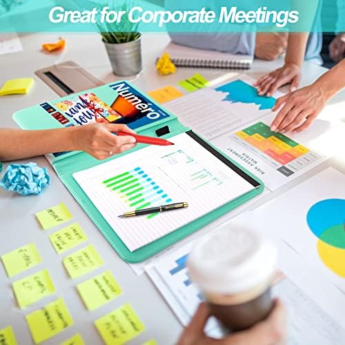 5 Pack Business Padfolio Portfolio Binder, Faux Leather Folio Folder, Resume Legal Document Organizer with Letter Size Writing Notepads (New Robin Egg Blue 5 Pack) - Image 7