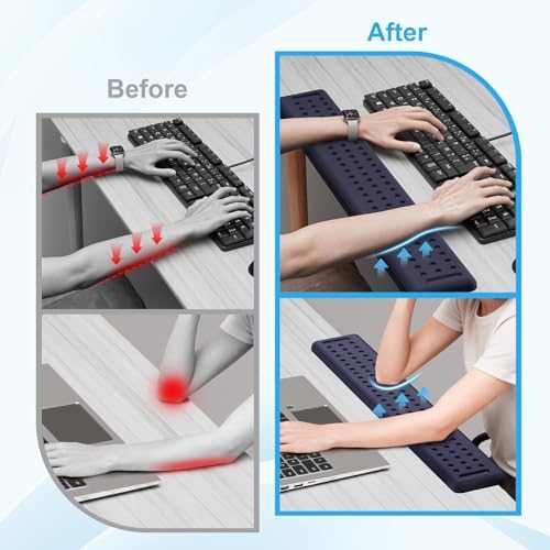 Leolee L-Shaped Desk Long Wrist Rest Elbow 60CM, Deep Blue Arm Rest - Image 3
