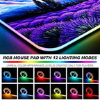 RGB Lavender Field Starry Night Gaming Desk Mat & Mouse Pad, XL - Image 6