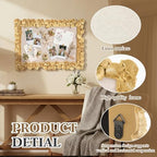 Wonderjune Linen Display Pinboard, Ginkgo Leaf, 30'' X 20'', Leaf Gold - Image 4