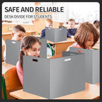 24 Pcs Desk Dividers for Students Plastic Durable and Waterproof Privacy Folders Shields Test Dividers with Classroom Privacy Boards for School Study Teacher Supplies (24pcs Grey) - Image 5