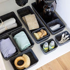 Three by Three Seattle Recycled Felt Storage Bins Set of 10 (Charcoal) - Image 4
