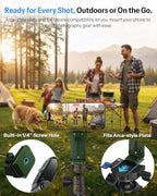 OMOTON TP02-Pro 5 in 1 Magnetic Phone Holder for Vlogging Essentials, Green - Image 4