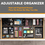 SpaceAid 21-Piece Bamboo Drawer Organizer Storage Boxes Set, Wood Tray Junk Drawer Organizers Multi-Use Divider Bins for Kitchen, Bathroom, Office Desk and Makeup Organization (21 Pack, Black) - Image 5