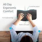 Kensington Pro Fit Ergo KB675 EQ TKL Wired Keyboard, USB-A Connection, Ergonomic Curved Design, Programmable Keys (K75497NA) - Image 2
