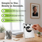 Retirement Count Down Calendar - 5.75"x3.75" - Black and White Tear Off Countdown Desk Calendar (White and Black, 1 yr (365)-Day Retirement) - Image 4
