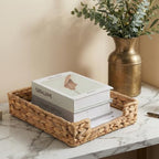 2 Pcs Water Hyacinth Letter Tray for A4 File Tray Desk Mail Letter-Size Paper Basket Woven Organizer Magazine Files Storage Basket Woven Desk TrayBasket Organizer for Office Bathroom Toilet Documents - Image 7