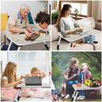 Zapuno Laptop Lap Desk, Foldable Laptop Table Tray with 4 USB Ports Storage Drawer and Cup Holder, Lap Bed Desk Notebook Stand Laptray Portable Standing Table for Bed Couch Floor - Image 6