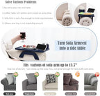 Nnewvante Couch Armrest Tray 3 in 1 Bamboo Clip-on Couch Table, Navy Blue, - Image 4