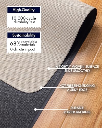 BARoyal Office Chair Mat for Hardwood Floor Under Desk Computer Rolling Chair Mat for Wood/Tile Floor Non-Slip Heavy Duty Desk Rug PVC Plastic Hard Floor Protector 30" x 48"(Parchment) - Image 4