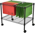 Finnhomy Premium 1-Tier Metal Rolling File Cart for Letter Size and Legal Size Folder, Black by Finnhomy