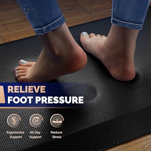 FEATOL Anti Fatigue Mat for Standing Desk & Kitchen Floor, 9/10 Extra Thick - Image 3