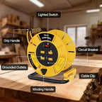 Extension Cord Storage Reel with 4-Grounded Outlet & 2 USB Port, 15A Circuit Breaker, Heavy Duty Open Cord Reel for 12/3,14/3 Gauge Power Cord, Hand Wind Retractable,ETL Listed Yellow Y85CR06 - Image 6